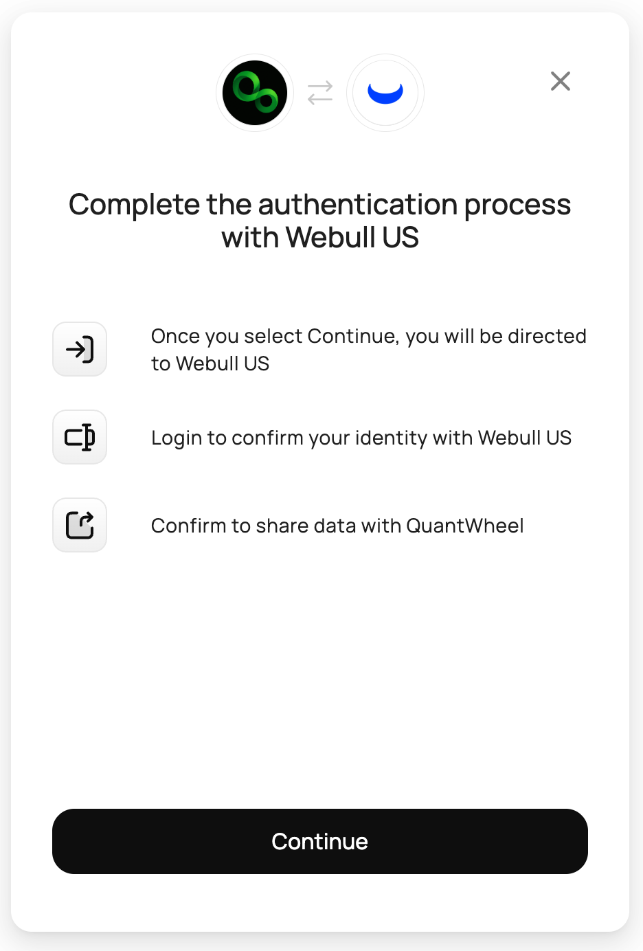 connect webull step 3