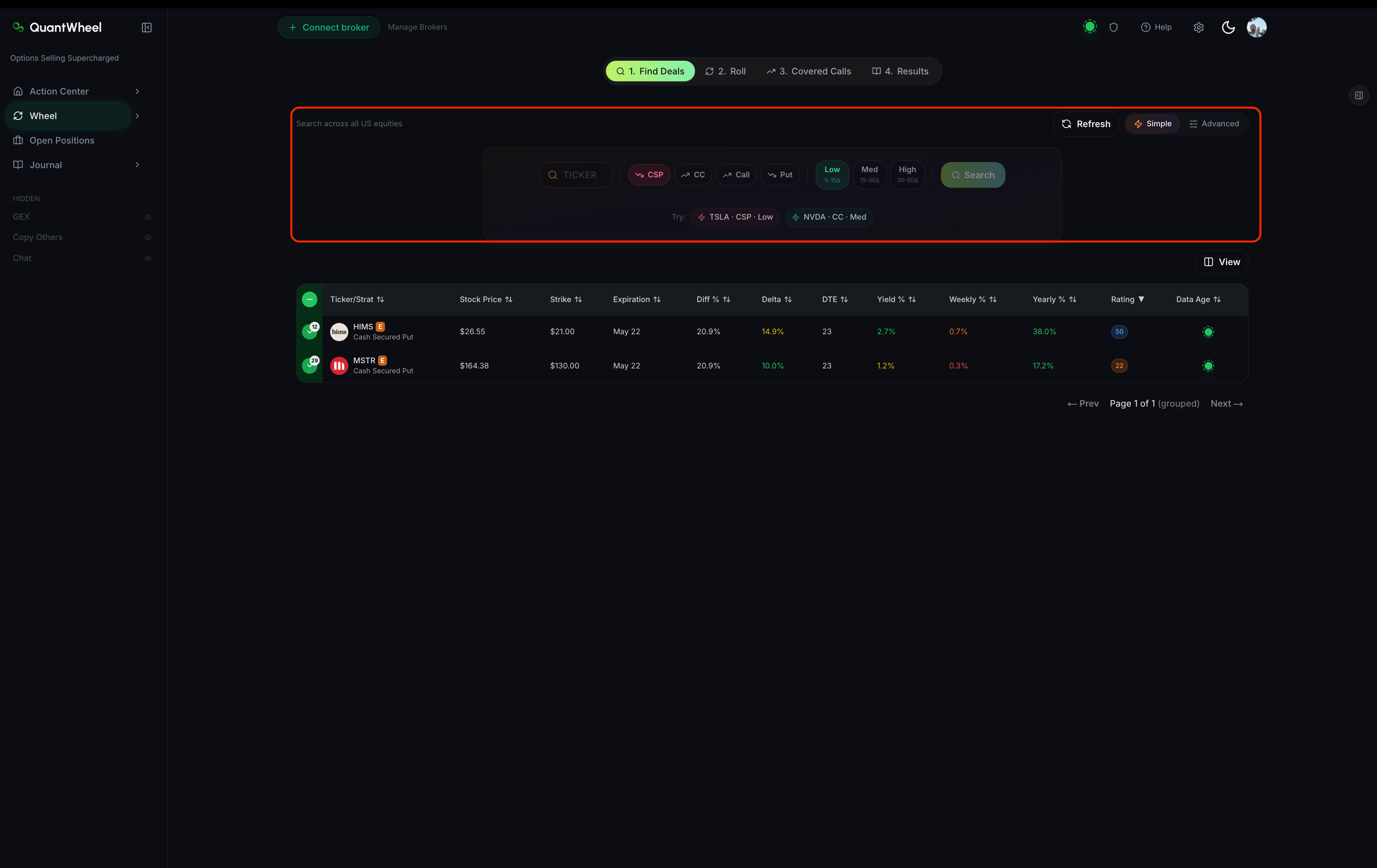 run your first screen step 3.1