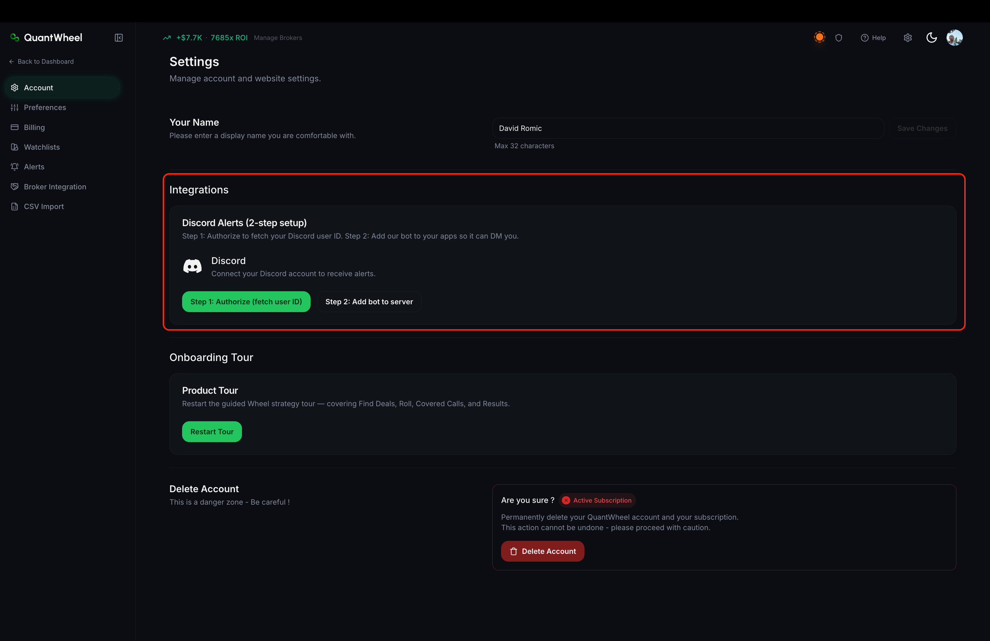 setup discord alerts step 2