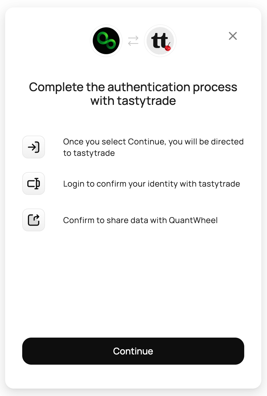 connect tastytrade step 3