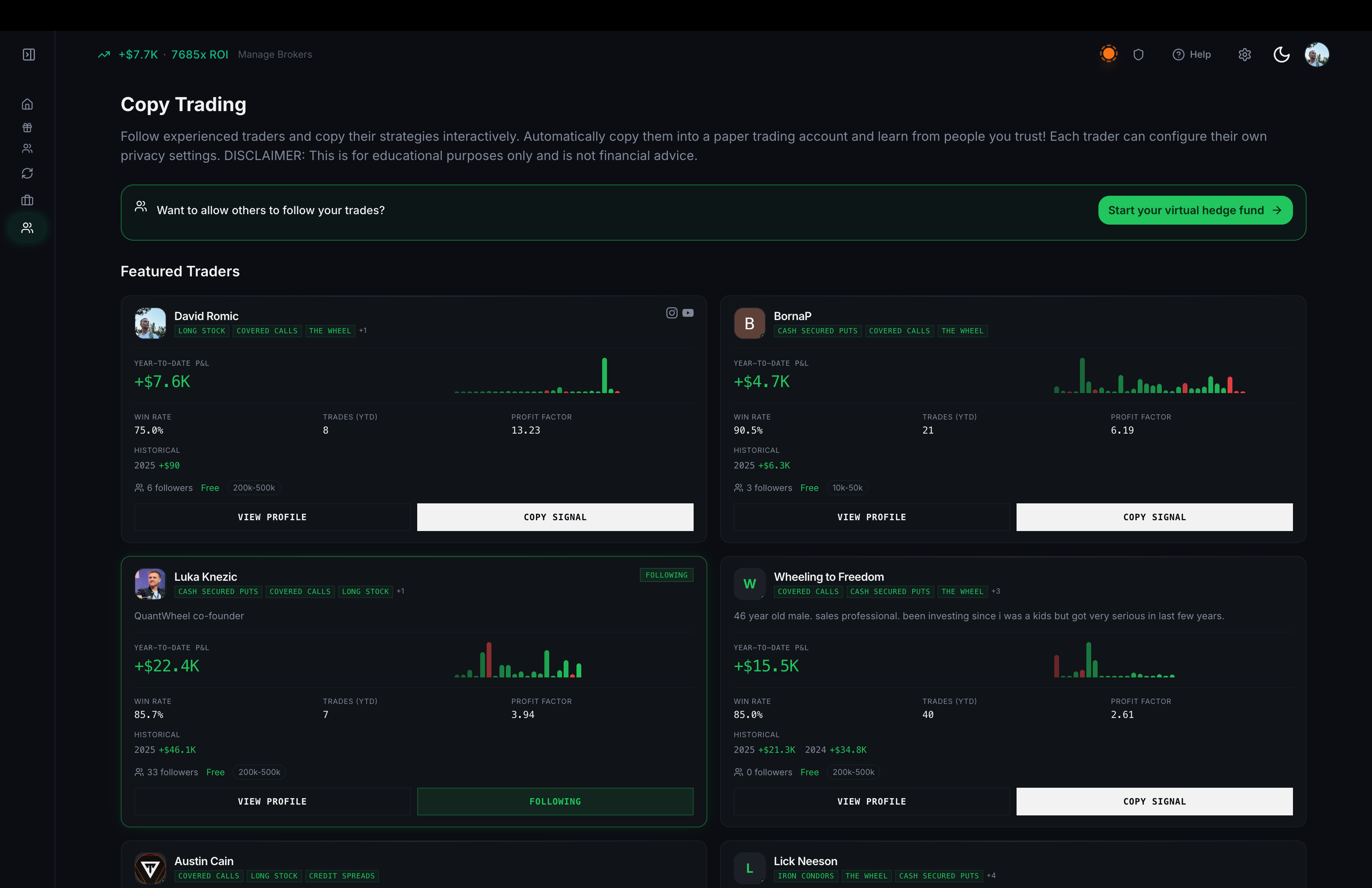 quantwheel trading options copytrading